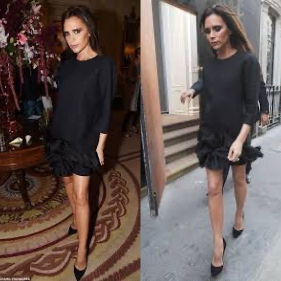 Victoria Beckham Single Shoulder Ruffle Black Dress - Perfect Christmas LBD - Picture 6 of 7